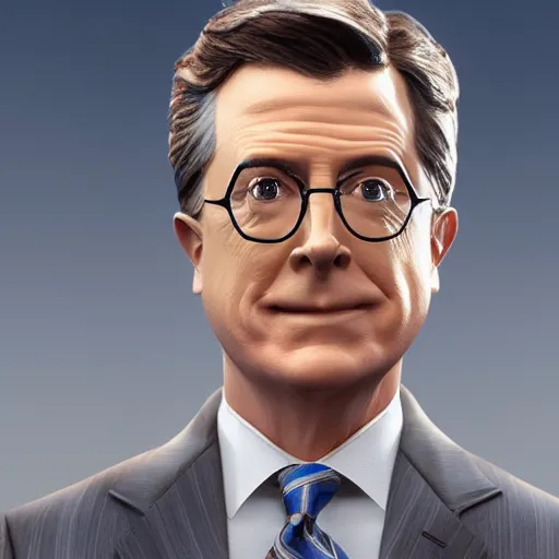 Image similar to stephen colbert face in a clear beer stein, concept art, 8 k, ultra realistic details