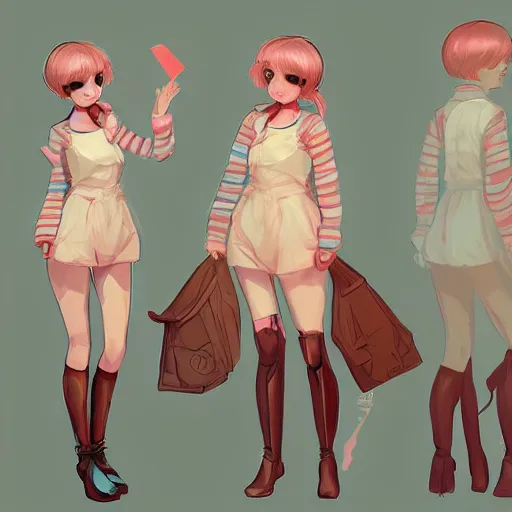 Image similar to character sheet of a incredibly cute and lovely girl, digital art by wlop. character design concept art. artstation contest winner, blade runner, scifi, candy girl