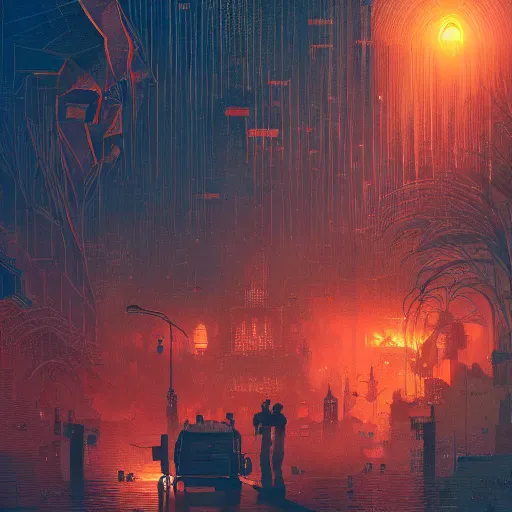 Prompt: the cure for hate, by Victo Ngai and James Gilleard and Bruce Pennington, Sung Choi, 8k photorealistic, cinematic lighting, HD, high details, dramatic, dark atmosphere, trending on artstation, sunshaft, Raytracing, Holographic