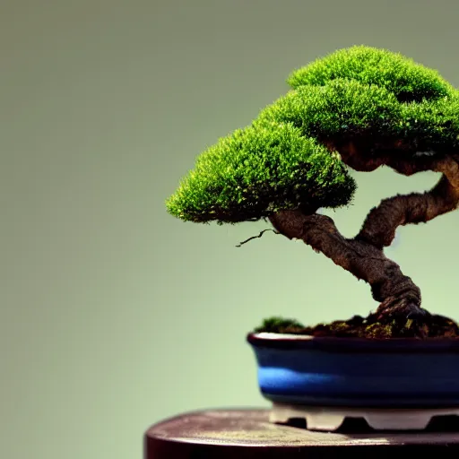 Prompt: miniature of a bonsai in a cup, concept art, digital art, well detailed, trending on artstation, HDR