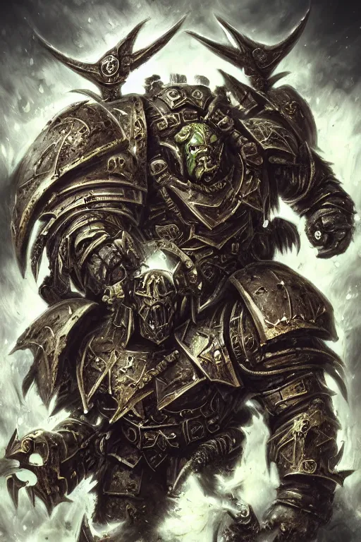 Image similar to chaos space marine, fantasy, warhammer, highly detailed, digital art, sharp focus, trending on art station, nurgle