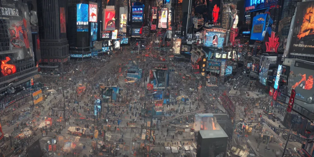 Image similar to isaac from the binding of isaac : rebirth in the middle of times square, pov, taken by a bystander realistic 4 k octane beautifully detailed render, 4 k post - processing, highly detailed, intricate complexity, epic composition, magical atmosphere, cinematic lighting, masterpiece, ultra hd