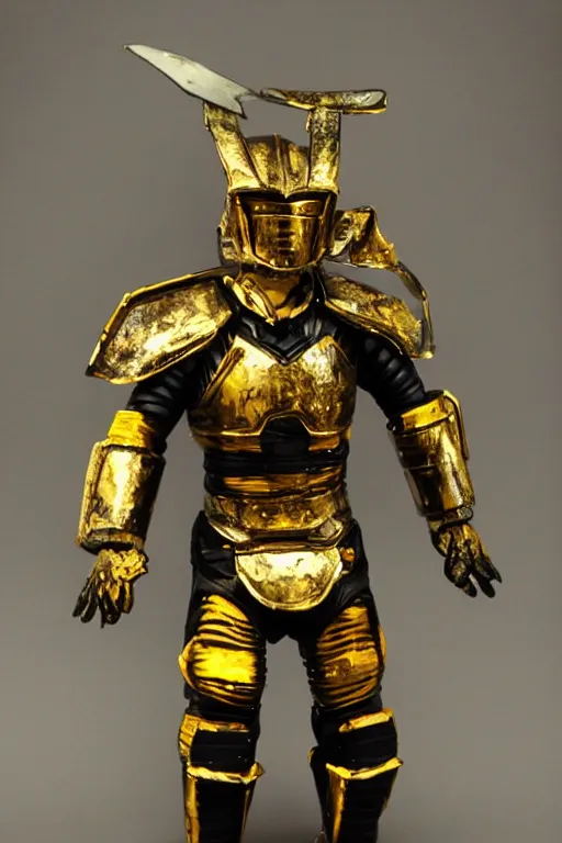 Image similar to galaxy warrior wearing gold and black armor