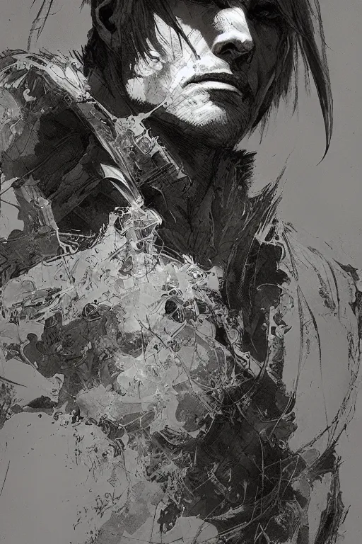 Image similar to portrait of dante from dmc, pen and ink, intricate line drawings, by craig mullins, ruan jia, kentaro miura, greg rutkowski