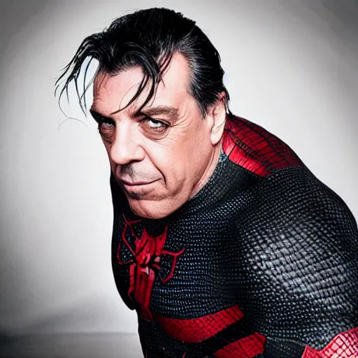 Prompt: till lindemann as spider man