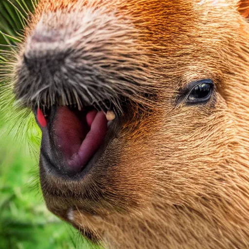 Image similar to photo of a capybara eating a nvidia gtx 1 9 9 0 graphic card, nature photography, 8 k, canon 3 0 0 mm, professional photographer, 4 0 mp, lifelike, top - rated, award winning, realistic, sharp, no blur, edited, corrected, trending