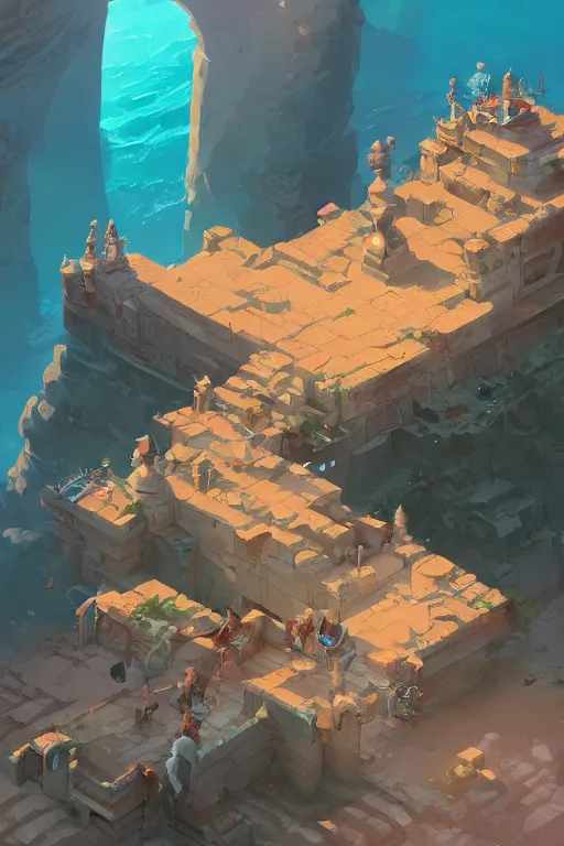 Prompt: Isometric Complex ancient structure, by Jesper Ejsing, RHADS, Makoto Shinkai and Lois van baarle, ilya kuvshinov, rossdraws global illumination