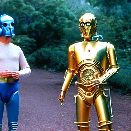 Prompt: c3po and r2d2 in dirty dancing