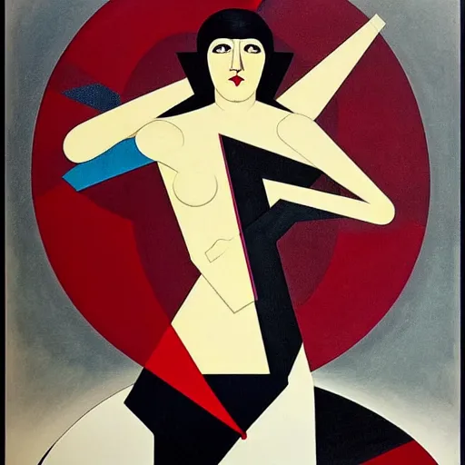 Image similar to constructivism monumental dynamic graphic super flat style figurative portrait by avant garde painter and leon bakst, illusion surreal art, highly conceptual figurative art, intricate detailed illustration drawing, controversial poster art, geometrical drawings, no blur