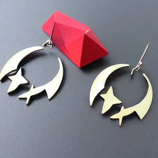 Image similar to segmented 2d laser cut earrings, star trek