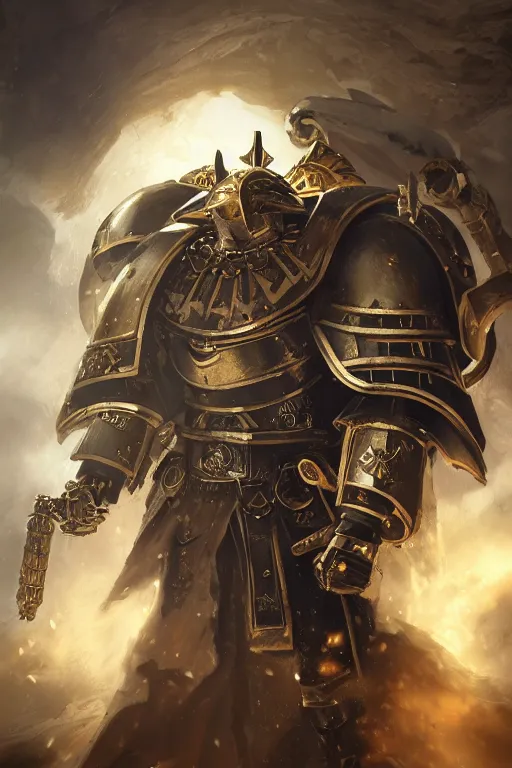 Image similar to armor portrait heros warhammer 4 0 k horus heresy fanart - the primarchs emperor by johannes helgeson animated with vfx concept artist & illustrator global illumination ray tracing hdr fanart arstation zbrush central hardmesh 8 k octane renderer comics stylized