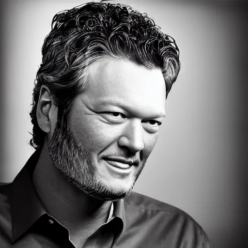 Image similar to portrait of blake shelton by ansel adams