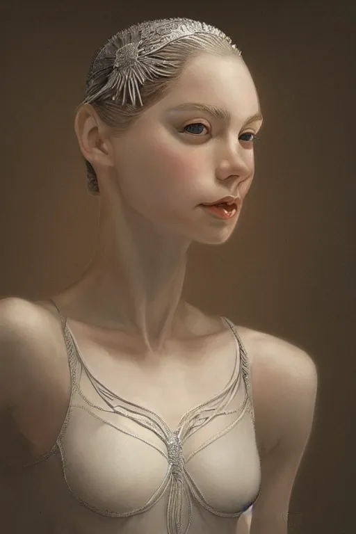 Image similar to hyperrealistic photography of a highly detailed and symmetrical gorgeous nordic female ballerina in the style of vargas and wlop, highly detailed, face symmetry, highly realistic hands, masterpiece, award - winning, sharp focus, intricate concept art, ambient lighting, 8 k, artstation