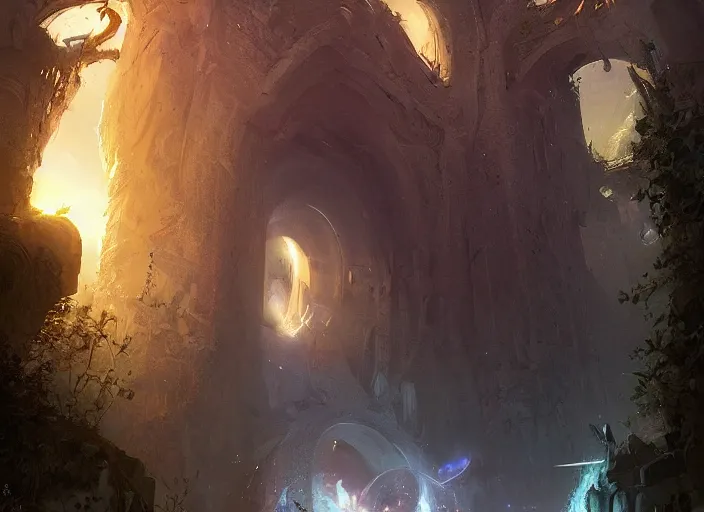 Image similar to A magical portal to another dimension by Raoul Vitale and Greg Rutkowski