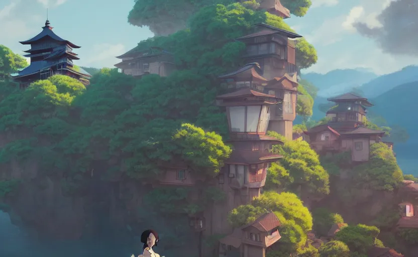 Prompt: a film still Spirited Away 2033, medium shot, waist up, studio Ghibli, Pixar and Disney animation, sharp, Rendered in Unreal Engine 5, anime key art by Greg Rutkowski, Bloom, dramatic lighting