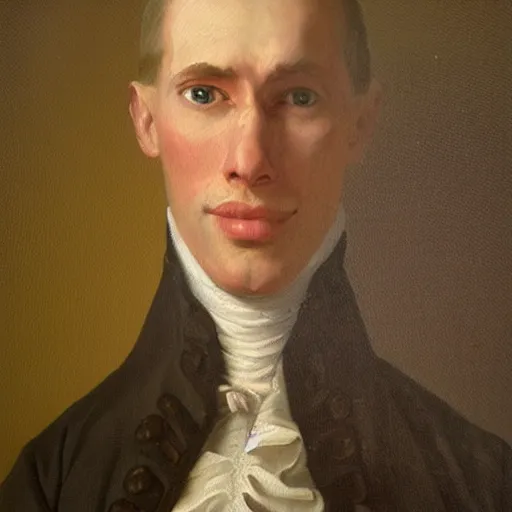 Image similar to An 18th century oil painting of Jerma985, portrait of Jerma985, grainy, realistic, very realistic, hyperrealistic, highly detailed, very detailed, extremely detailed, very neat, very epic, very cool, detailed, trending on artstation