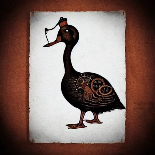 Image similar to Steampunk goose, steampunk artstyle