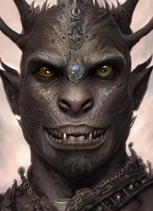 Prompt: , orc, detailed eyes, cute, fantasy, intricate, highly detailed, digital painting, 4k, HDR, concept art, smooth, sharp focus, illustration, by Wayne Reynolds