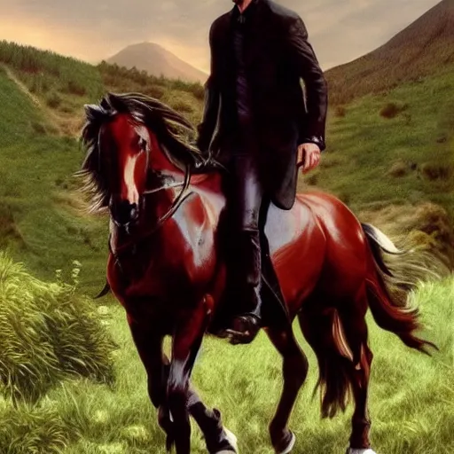 Prompt: Keanu Reeves centaur photorealistic