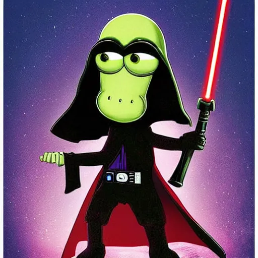 Prompt: poster of darth squidward