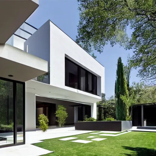 Image similar to square modern mansion with a central courtyard