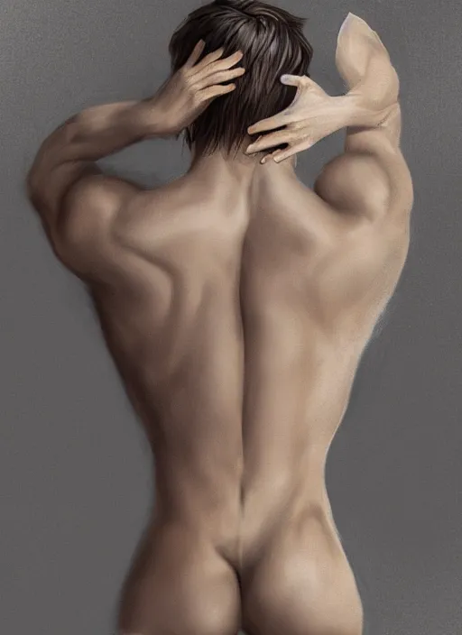 Prompt: a highly detailed illustration of thick wavy brown haired young white guy wearing brown coat and face mask, black mechanical arms rising from his back, dramatic standing pose, intricate, elegant, highly detailed, centered, digital painting, artstation, concept art, smooth, sharp focus, league of legends concept art, WLOP