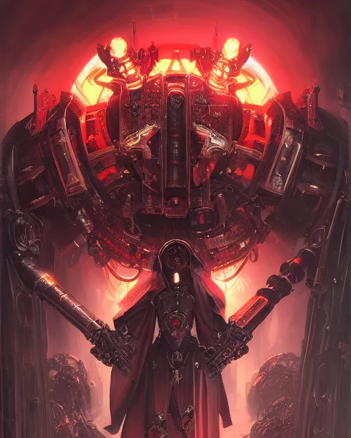 Prompt: adeptus mechanicus portrait, dark fantasy, warhammer 4 0 k, digital painting, by by artgerm and greg rutkowski and magali villeneuve