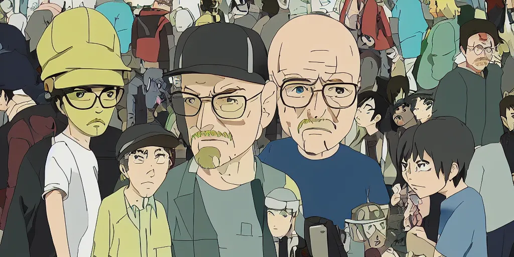 Image similar to breaking bad as a studio ghibli movie, movie still frame, anime art style, studio ghibli, 4 k, 8 k