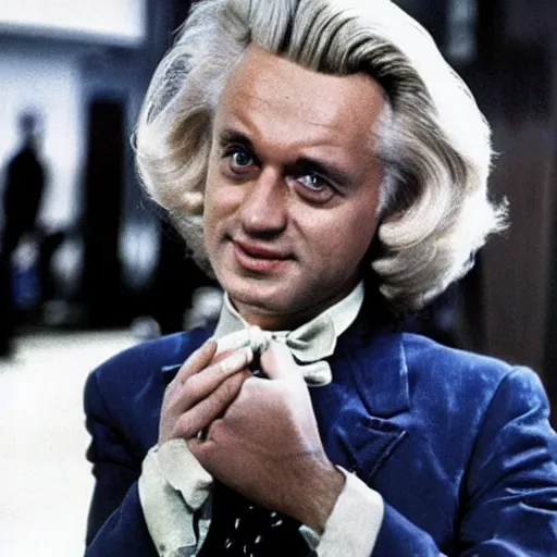 Prompt: geert wilders as willy wonka and the chocolate factory