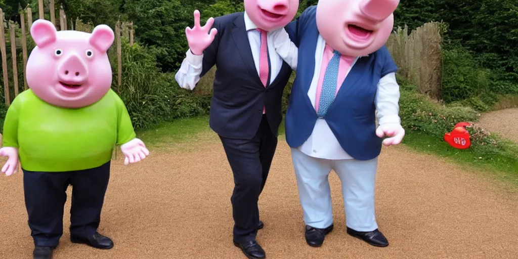 Prompt: boris johnson at peppa pig world