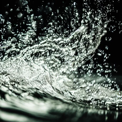 Image similar to a close up studio photograph of a tsunami in a jar, with the water swirling around menacingly. dramatic lighting, edited in adobe lightroom.