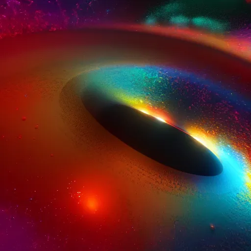 Prompt: a beautiful and colorful blackhole in the galaxy in a style of maxim zhestkov, hyper detailed, 8 k 3 d, trending on artstation, vray octane, hyper realism.