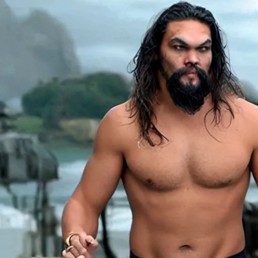 Prompt: jason momoa as the president of usa