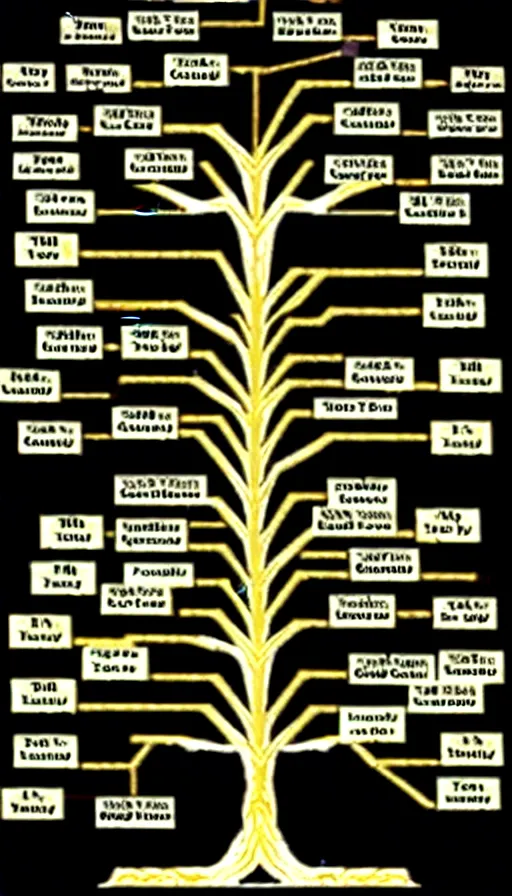 Image similar to the tree of the cosmic dynasty. pedigree