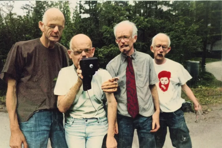 Image similar to found polaroid photo of trash humpers, wtf