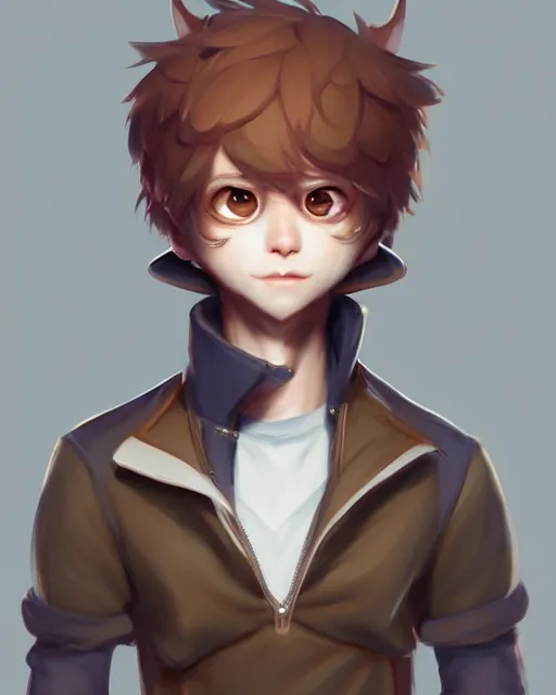 Prompt: character concept art of a cute young male anthropomorphic furry | | adorable nuzzle, key visual, realistic shaded perfect face, fine details by stanley artgerm lau, wlop, rossdraws, james jean, andrei riabovitchev, marc simonetti, and sakimichan, trending on weasyl