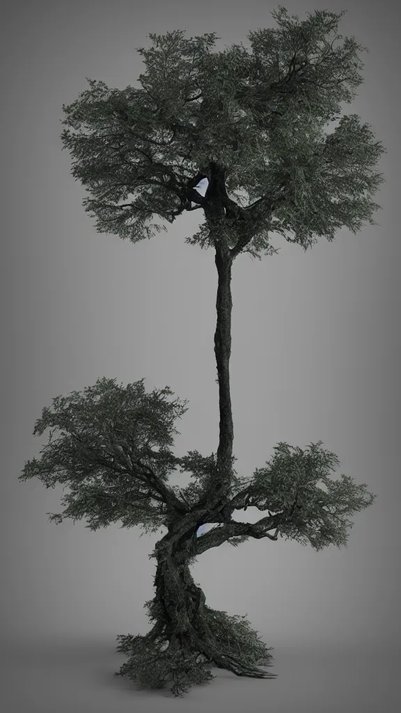 Prompt: tree by baars, ingrid, octane render, 4 k, 8 k, ( sharp ), very very beautiful, stunning, twisted, vanishing, transparent, ethereal