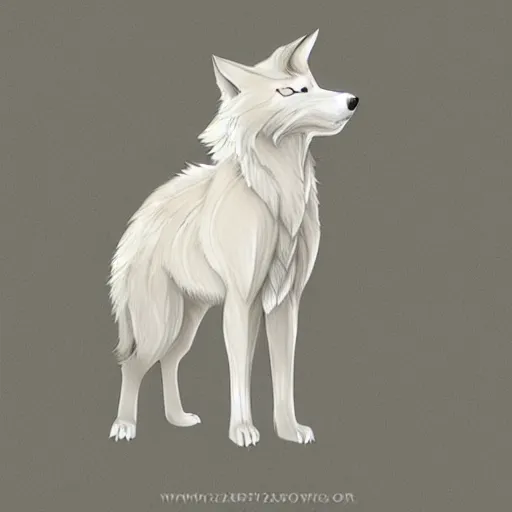 Image similar to snow wolf character Inspired by artgem, Charlotte bowater