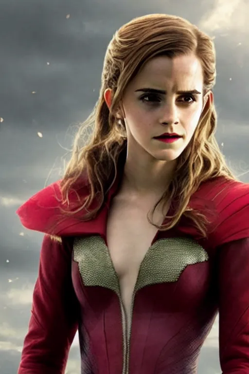 Image similar to Still of Emma Watson as Scarlett Witch