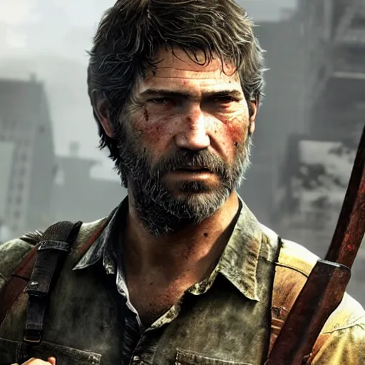 Prompt: live action Joel from the Last Of Us