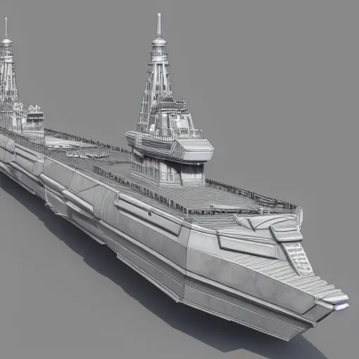 Image similar to a new capital ship design for the first order. 3 d render. hyper detailed.