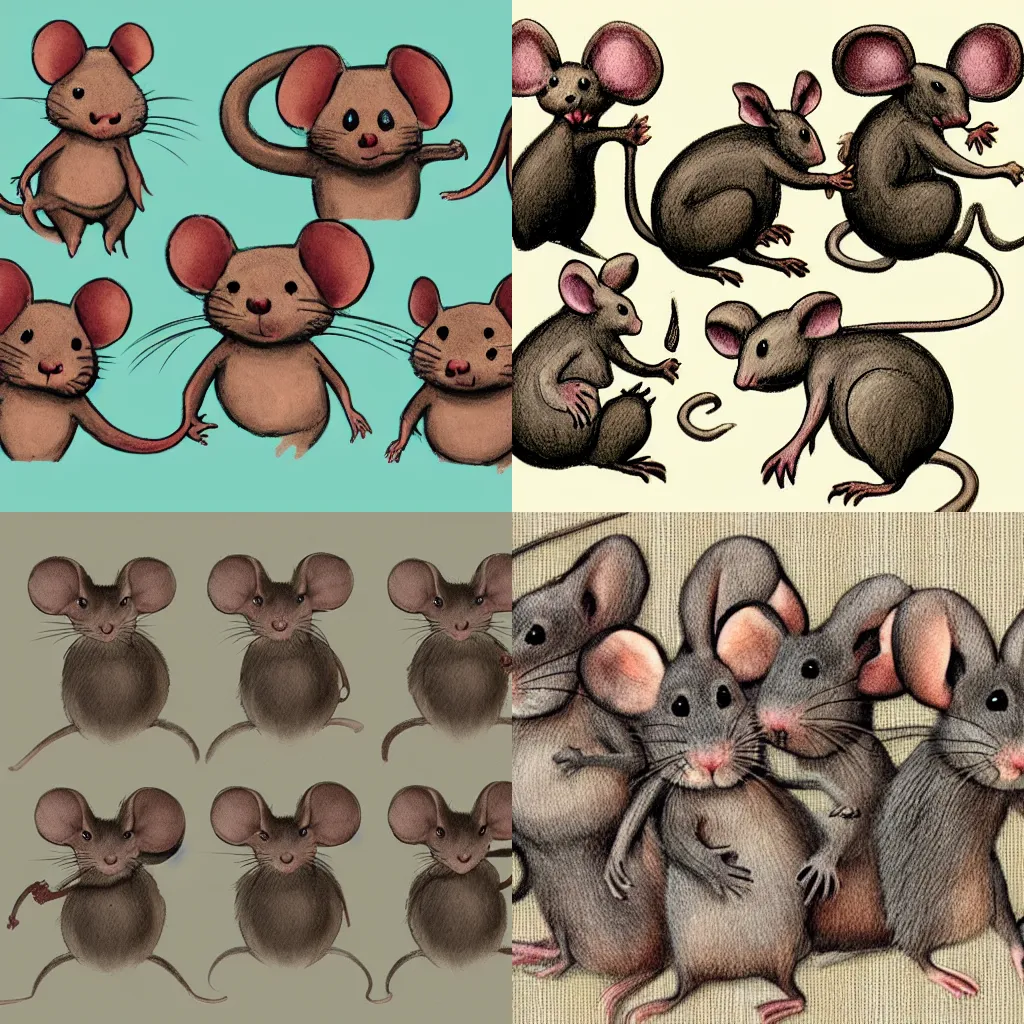 Prompt: bunch of mice, concept art