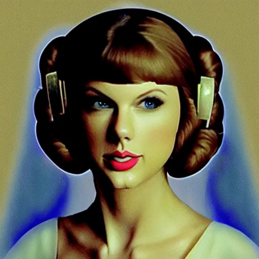 Image similar to taylor swift as princess leia, portrait by fra angelico