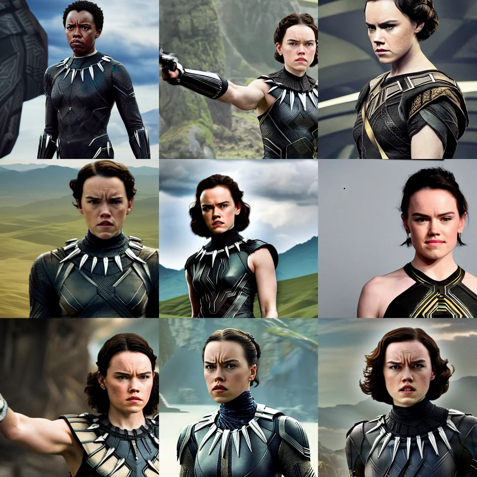 Prompt: Daisy Ridley as Black Panther