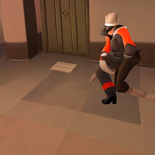 Prompt: tf2 spy on floor