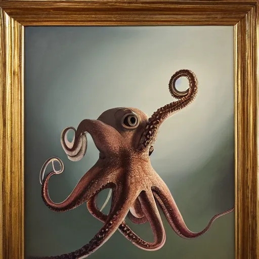 Prompt: an octopus leaving the nest to fly for the first time, oil on canvas, portrait, intricate, 8k highly professionally detailed, HDR, CGsociety