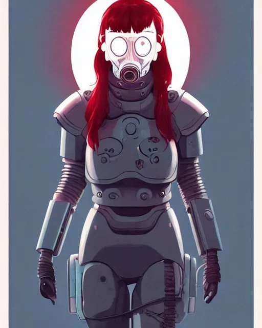 Image similar to cyborg sansa stark wearing octopus!!! gas mask, audrey plaza, fine detail!! anime!! realistic shaded lighting!! poster by ilya kuvshinov katsuhiro otomo ghost in the shell, magali villeneuve, artgerm, jeremy lipkin and michael garmash and rob rey