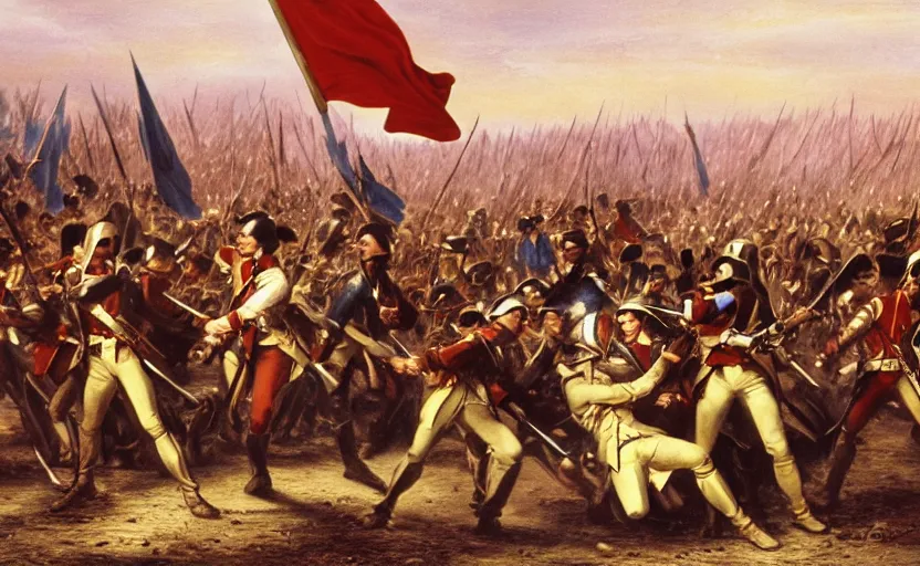 Prompt: liberty leading the people, battle of geonosis, french revolution