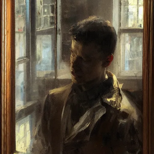 Prompt: portrait of an emotional spiderman, window light, by jeremy mann, anders zorn.