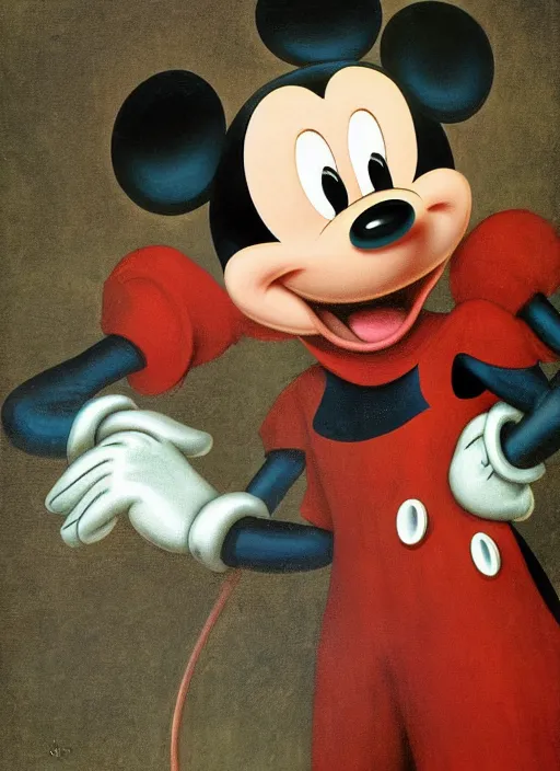 Image similar to mickey mouse painted by hieronymus bosch, detailed digital art, trending on Artstation